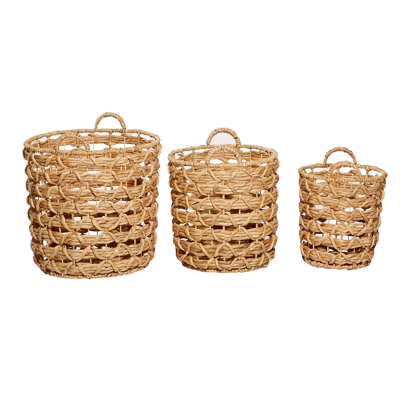 Brown Seagrass Coastal Storage Basket Set