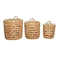 Brown Seagrass Coastal Storage Basket Set