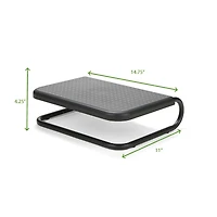 Mind Reader Black Metal Monitor Stand Riser