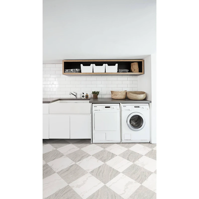 FloorPops Checkered Peel & Stick Floor Tiles