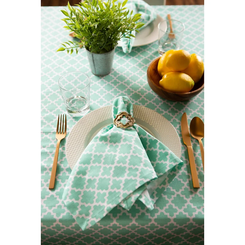 Aqua Lattice Tablecloth 60" x 84"