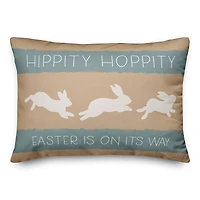 Hippity Hoppity Bunnies Tan 14" x 20" Indoor / Outdoor Pillow