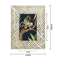 Safari 4" x 6" White & Gold Rhombus Embossed Frame by Ashland®