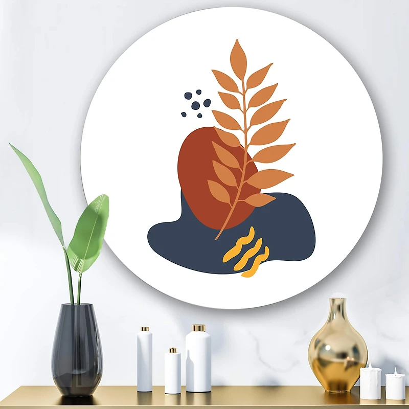 Designart - Abstract Flowers On Minimal Shapes VIII