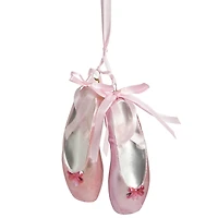 4.5" Pink Ballet Slippers Glass Christmas Ornament
