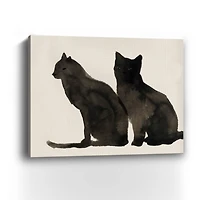 Two Black Cats Canvas Giclee