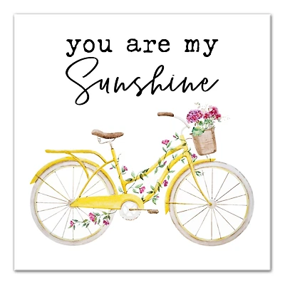 You are My Sunshine with Yellow Bike Canvas Art