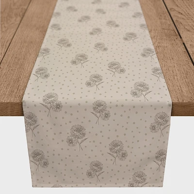 72" Floral Dots Cotton Twill Runner