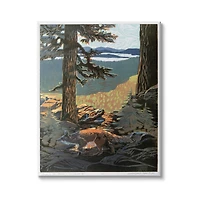 Stupell Industries Red Fox Woodland Forest Prowl Trees Distant Mountains Canvas Wall Art