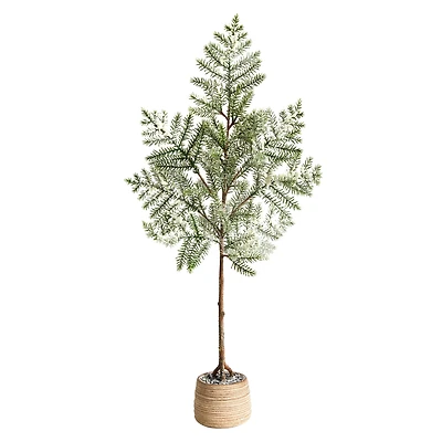 3ft. Unlit Frosted Pine Artificial Christmas Tree in Decorative Planter