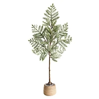 3ft. Unlit Frosted Pine Artificial Christmas Tree in Decorative Planter