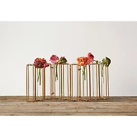 Hello Honey® 9 Test Tube Vases with Gold Metal Stand Set