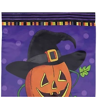 Happy Halloween Pumpkin in a Witch Hat Outdoor Garden Flag, 28" x 40"