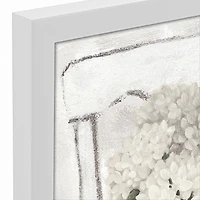 Farmhouse Hydrangeas White Framed Canvas