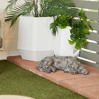 Dark Grey Modern farmhouse Dog Garden Sculpture, 23" x 13" x 6"