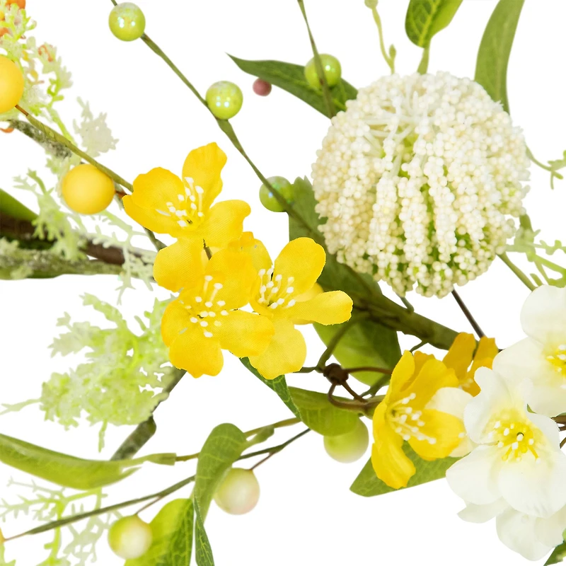 5ft. Yellow Berry & Thistle Floral Spring Garland