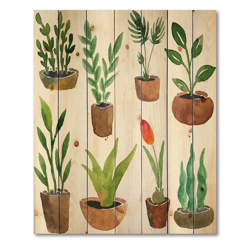 Designart - Eight Potted House Plants