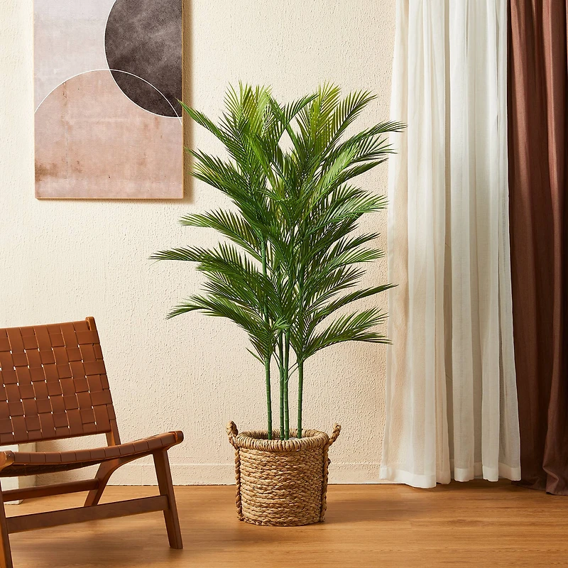 Glitzhome® 5ft. Potted Faux Palm Tree