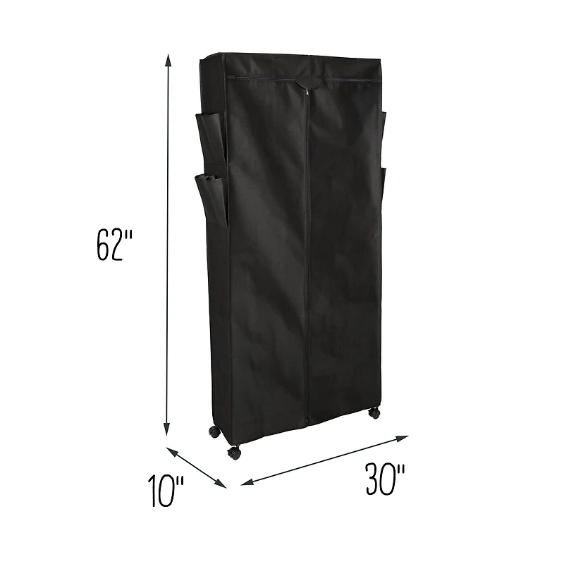 Honey Can Do Black 30 Pair Rolling Shoe Rack & Shoe Rack Cover