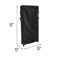 Honey Can Do Black 30 Pair Rolling Shoe Rack & Shoe Rack Cover