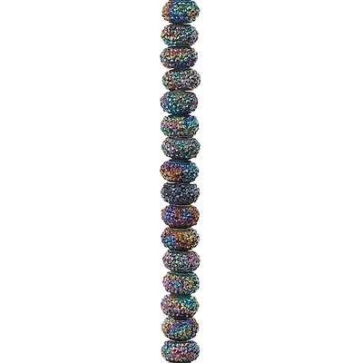 Blue Iridescent Resin Rondel Beads, 8mm by Bead Landing™