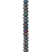 Blue Iridescent Resin Rondel Beads, 8mm by Bead Landing™