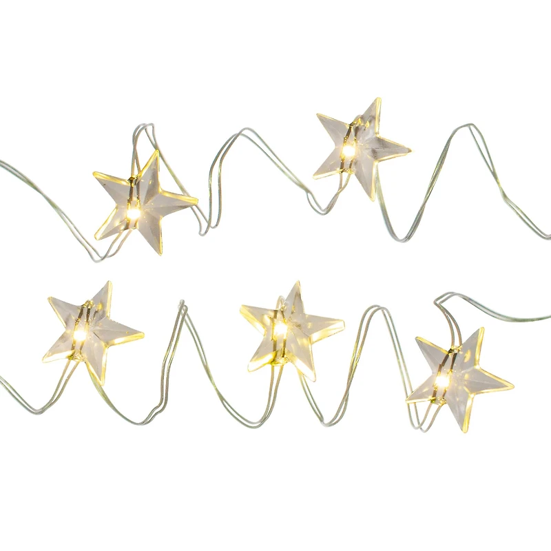 24ct. Warm White LED Star String Lights on Silver Wire by Ashland®