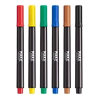 6 Packs: 6 ct. (36 total) Primary Fabric Ink Marker Set by Make Market®