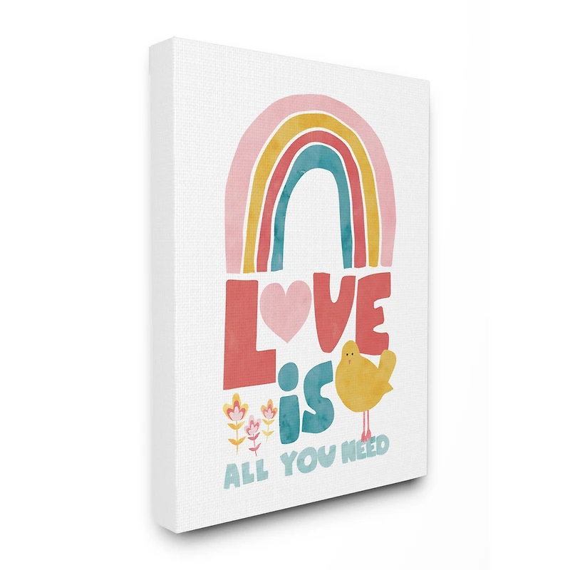 Stupell Industries Whimsical Rainbow Love Is All You Need Canvas Wall Art