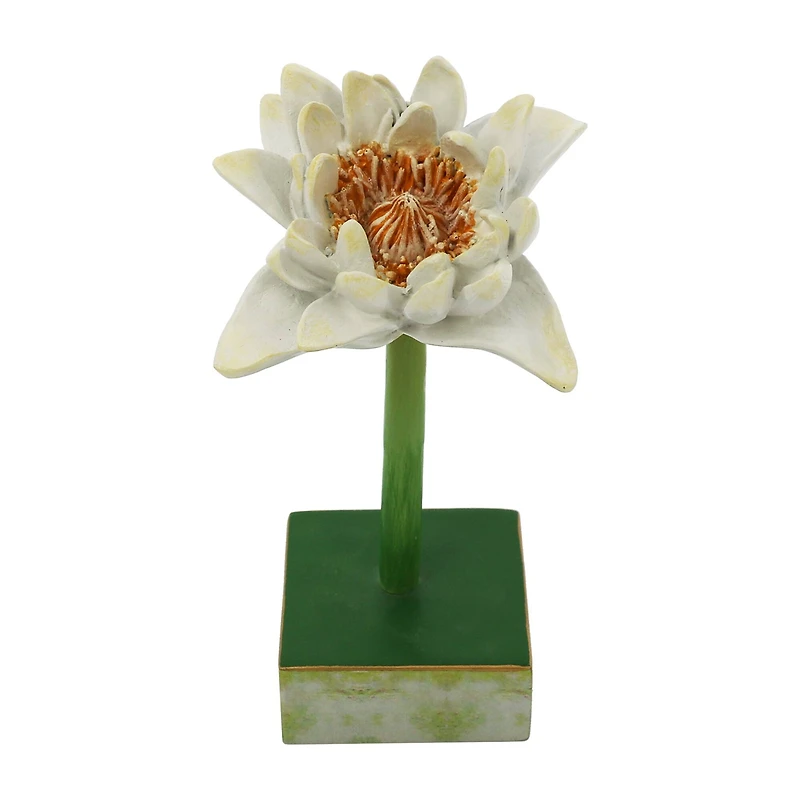 8" White Lotus Flower Tabletop Accent by Ashland®