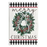 Stupell Industries Merry Christmas Tartan Wreath Wall Plaque Art