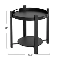 Hello Honey® Black Chic Fir Wood & Metal Tray Table
