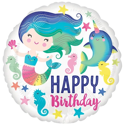 17" Colorful Ocean Fun Birthday Mylar Balloon