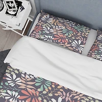 Designart 'Retro Botanical Pattern II' Mid-Century Duvet Cover Set