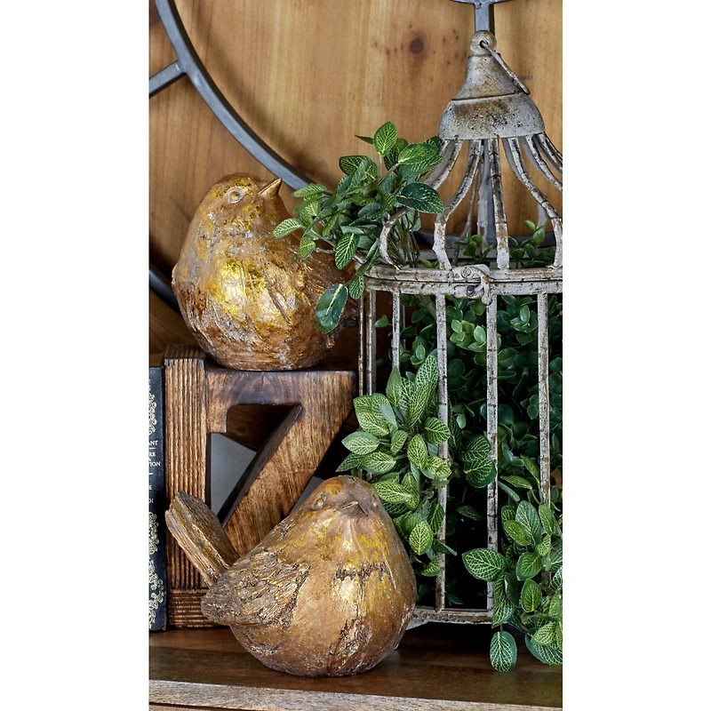 Farmhouse Polystone Bird Sculpture Set