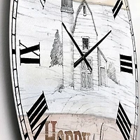 Designart 'Farmhouse Moment Barns Farmhouse Wall Clock