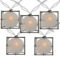 10ct. Pearlized White & Black Lantern Patio String Lights