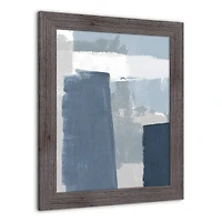 Painterly Blue Abstract Wall Print in Western Gray Frame