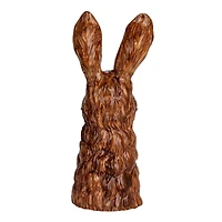 Hello Honey® 11.75" Brown & White Hand-Painted Decorative Stoneware Rabbit Vase
