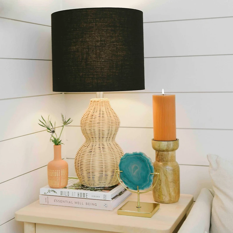 Hello Honey® 7" Marbled Turquoise Decorative Agate Slice Accent on Metal Stand