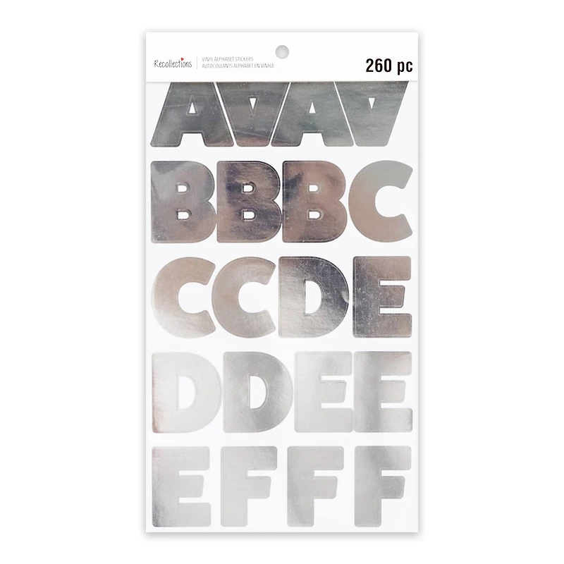 Silver Foil Bold Vinyl Alphabet Sticker Sheets by Recollections™