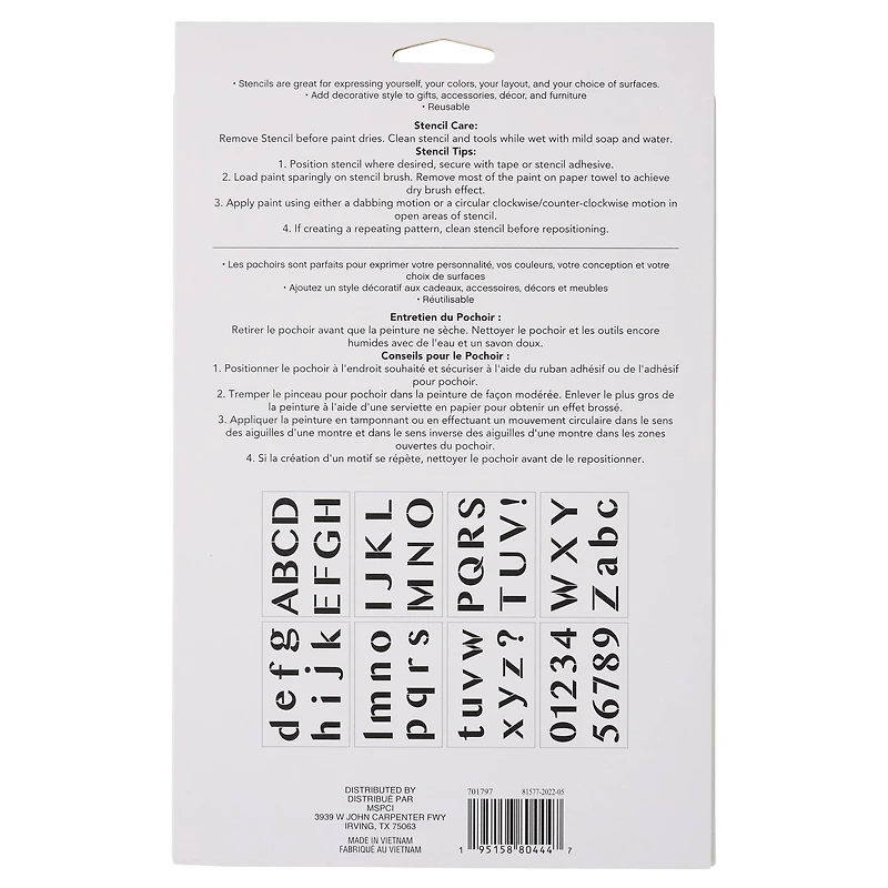 2" Modern Sans Serif Alphabet Stencils by Craft Smart®