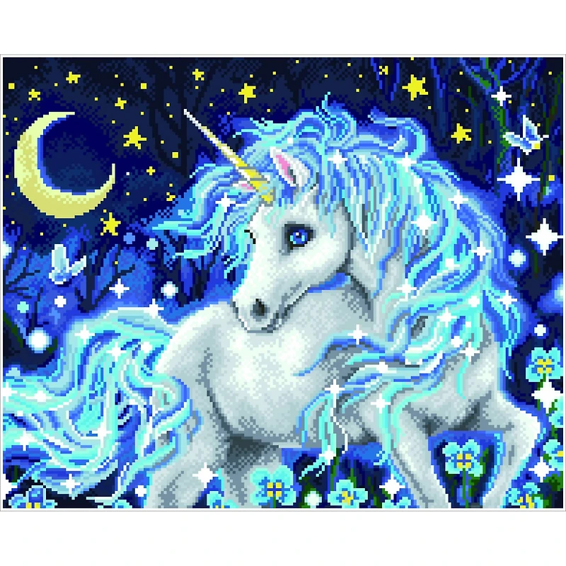 Diamond Dotz® Intermediate Moonlight Unicorn Diamond Painting Kit