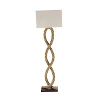 Brown Jute Rope and Iron Rustic Floor Lamp, 63" x 20" x 9"