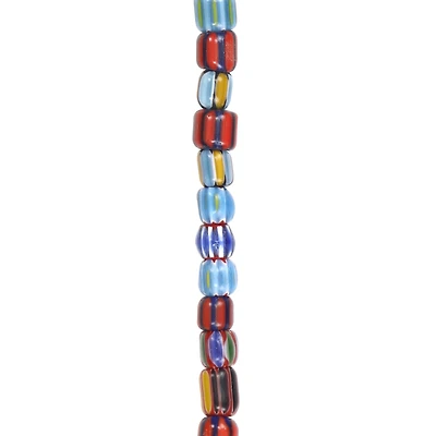 Multicolor Striped Lamp Work Glass Tube Beads by Bead Landing®