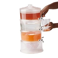 Mind Reader 3-Tier Clear Beverage Drink Dispenser with Spigot