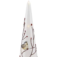 16" LED Lighted Frosted Glass Cone Christmas Tree Table Top Decoration