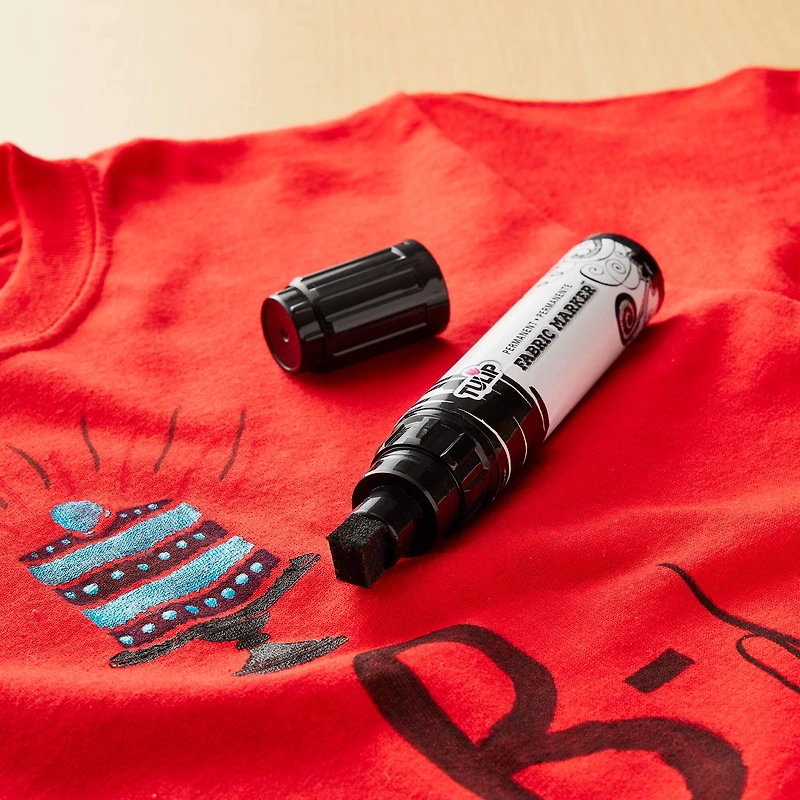 12 Pack: Tulip® Permanent Fabric Markers® Black Jumbo Chisel Tip