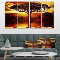 Designart - Lonely Tree in African Sunset