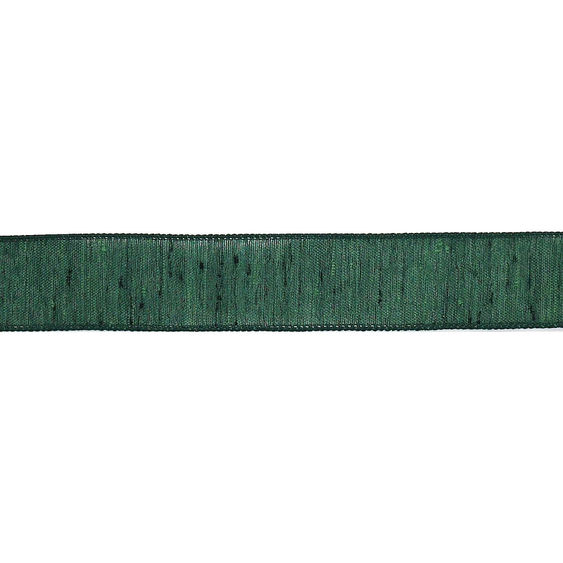 1.5" x 30ft. Green Faux Linen Wired Ribbon by Celebrate It®